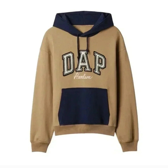 GAP x Dapper Dan DAP Logo Limited Edition Hoodie Sweater Khaki Men's Med Tall - Picture 1 of 4